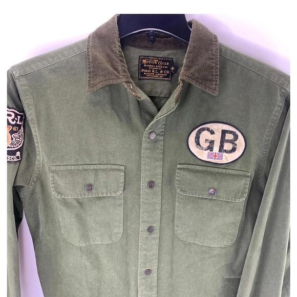 Polo Ralph Lauren Great Britain Motorcycle Riders Shirt Jacket Medium